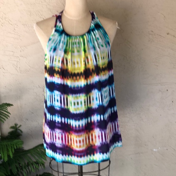Trina Turk Tops - Trina Turk tie dye silk sleeveless swing top Sz M
